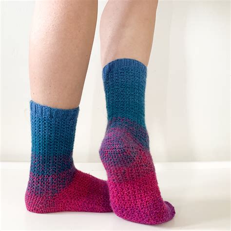 Easy Toe Up Crochet Sock Pattern Beginner Friendly Step Etsy Uk