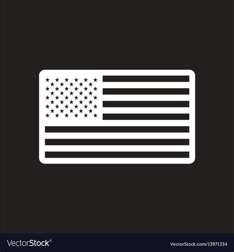 Stylish Black And White Icon American Flag Vector Image