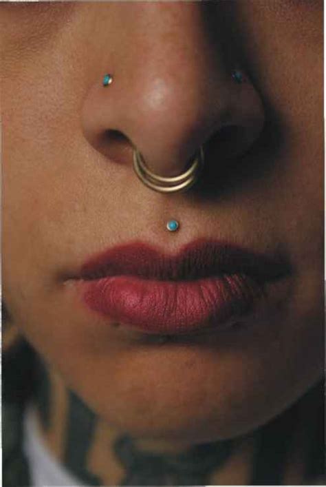 Purple Double Nose Piercing For Girls