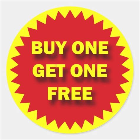 Retail Sale Badge Buy One Get One Free Classic Round Sticker