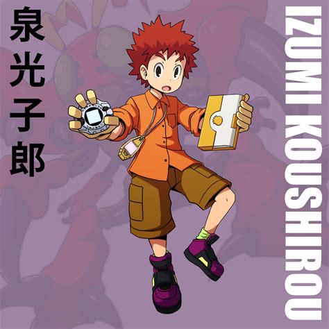 Izumi Koushirou Tentomon Digimon Highres Antennae Black Eyes Brown Hair Bug Claws