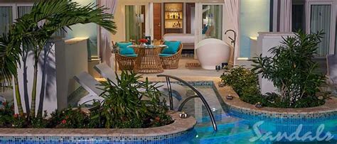 Sandals Montego Bay Crystal Lagoon Swim Up Club Level Luxury Room Patio