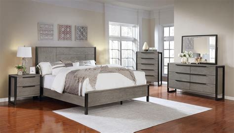Stylish Modern Furniture Bedroom Set Queen Size Bed Dresser Mirror