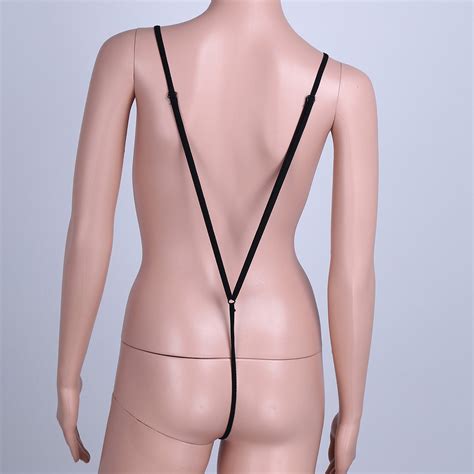 Ranrann Women S Mesh Sling Shot Micro Bikini Suspender G String Thongs Underwear Teddy Lingerie