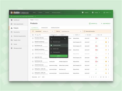 Data Table With Filtering Enterprise Web App UI Data Table Web App Design Web App Ui Design