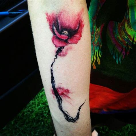 Watercolor Poppy Flower Tattoo Skin Art Pinterest
