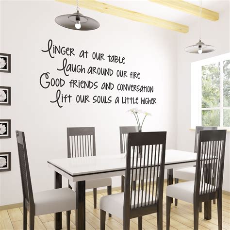 Linger At Our Table Friends Dining Room Gathering Wall Quote Simple