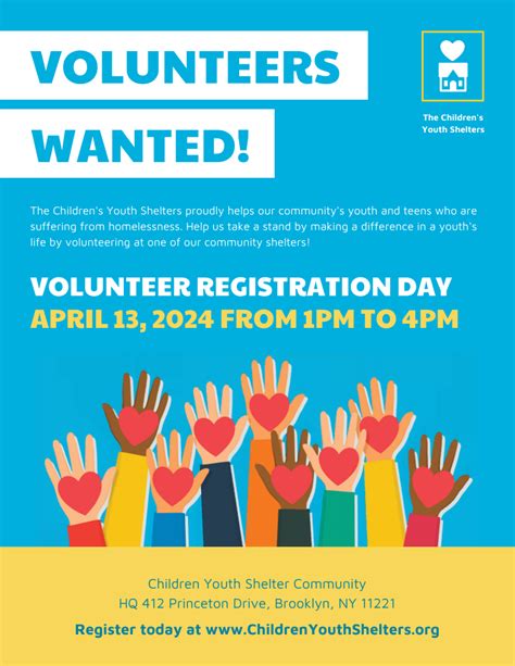 Nonprofit Volunteer Registration Event Flyer Template