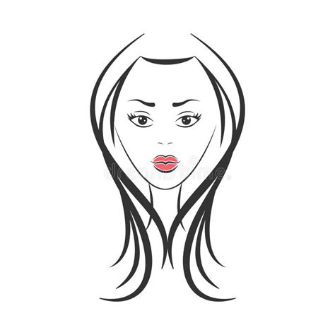Vector Drawn Face Of A Girl Isolated On A White Background Stock Vector Illustration Of