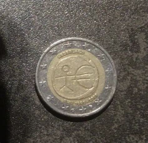 2 Euro MÜnze Sammlerstück Strichmännchen Wwu 1999 2009 Niederlande Eur