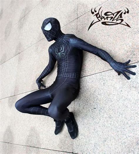 Classic The Amazing Spiderman 2 Costume Black Spandex Halloween