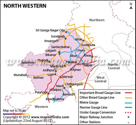 Northern Western Railway Zone India Map