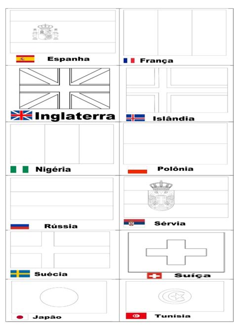 ATIVIDADES DIVERSAS CLÁUDIA Atividades com as bandeiras dois países participantes da copa do