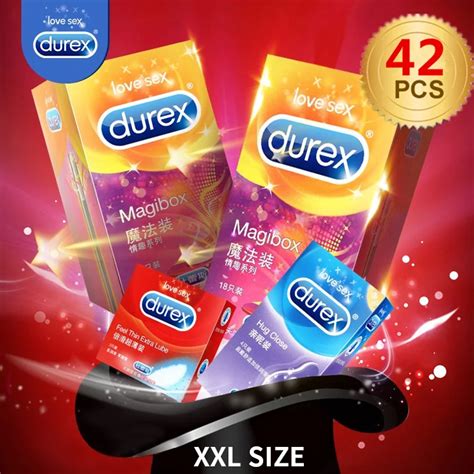 buy durex 18 44 62 pcs box condoms large size 56mm ribbed and dotted