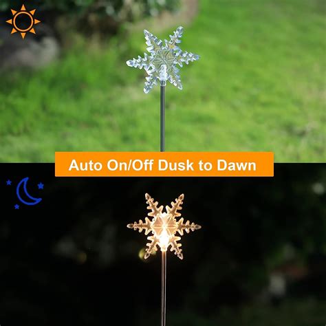 Buy Magt 4 Pack Solar Christmas Snowflakes Garden Stake Lights