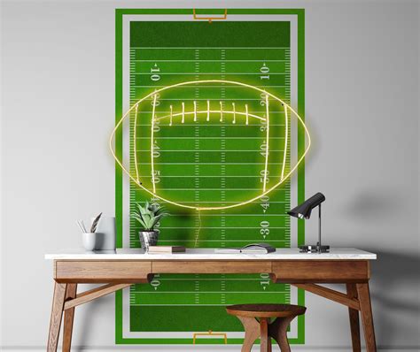 Football Field Wall Mural 100 Yard Field With End Zone Large Wall Mur