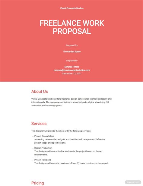 Freelance Proposal Templates Documents Design Free Download