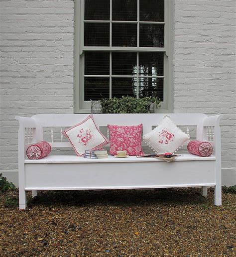 Large Painted Bench With Storage By Ruby And Bettys Attic