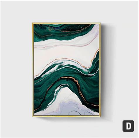 Abstract Modern Green And Gold Print Print Painting For Etsy