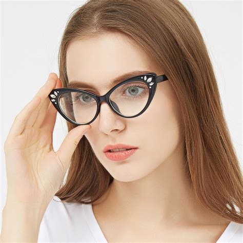 fashion cat eye reading eyeglasses optical glasses frames 2018 rhinestone glasses women frame