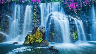 Waterfall Fabulous Flowers Nature Wallpapers Rocks Waterfalls