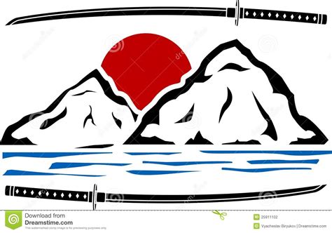 Japanese sunrise stock vector. Illustration of simplicity - 25911102