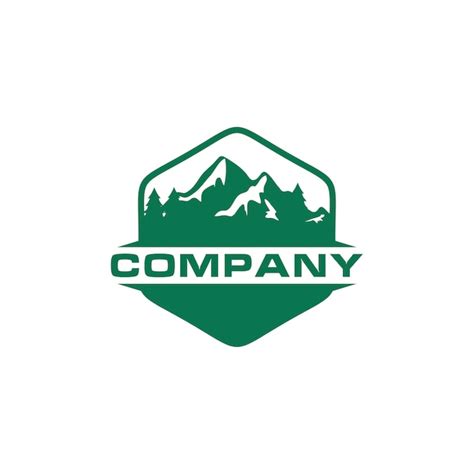 Green Mountain Outdoor Logo Vecteur Premium
