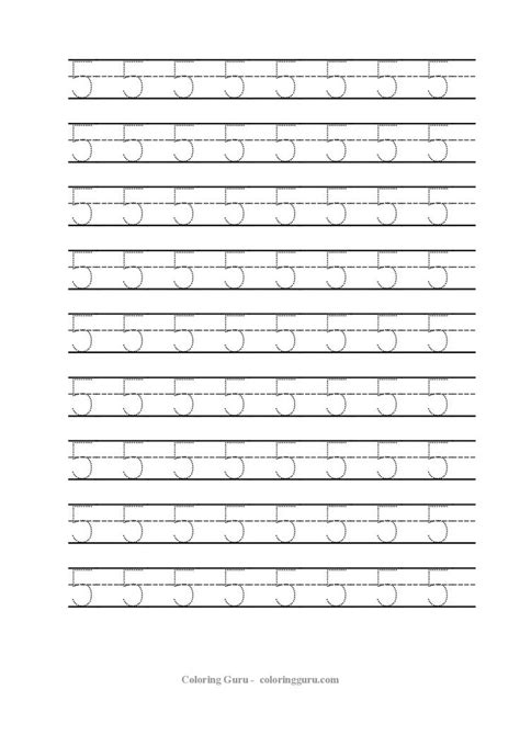 Free Printable Tracing Number 5 Worksheets Kindergarten Worksheets