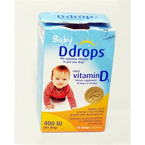 Baby Ddrops 400 Iu Vitamin D 90 Drops 25ml 008 Floz 1 Pack Open