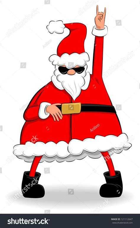 Funny Fat Santa Claus Dancing Partying Stock Illustration 121112647