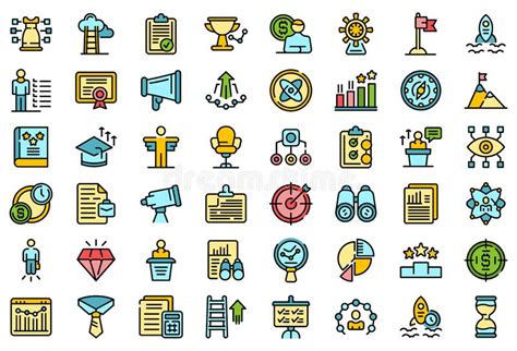Successful Career Icons Set Vector Flat Stock Vector Illustration Of