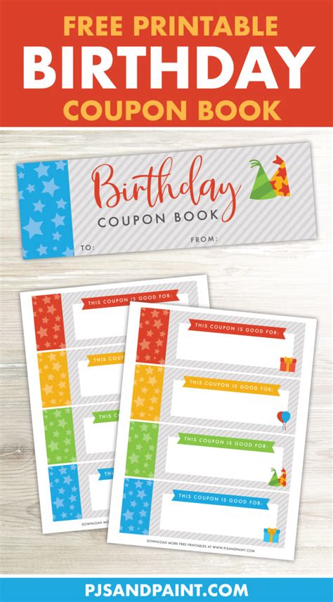 Birthday Coupon Book Free Printable T Pjs And Paint