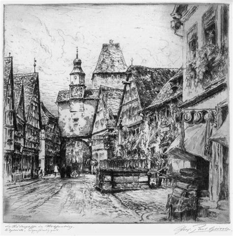 From wikimedia commons, the free media repository. ROTHENBURG/ob der Tauber. Die Rödergasse.: Signed by ...