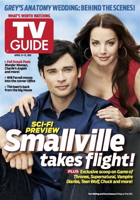First Look Tom Welling And Erica Durance Covers Tv Guide Magazine Tv Guide Smallville Sci Fi