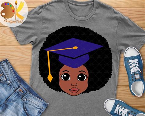 Black Girl Graduation Svg Afro Girl Svg Graduation Hat Svg Etsy