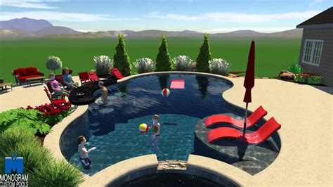 Freeform Style Pool With Swim Up Bar In Bucks County Designed By Monogram Custom Pools Custom