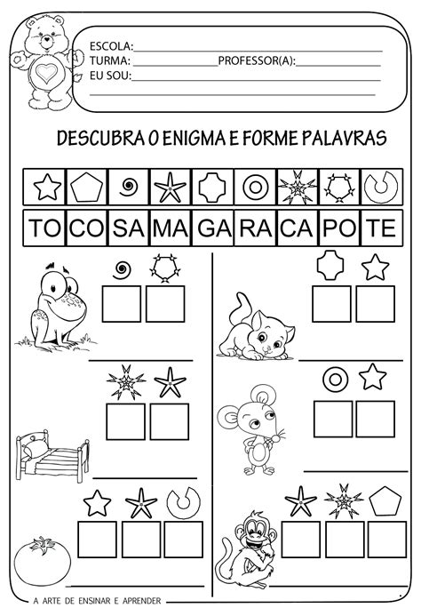 Atividade Com Formação De Palavras Decifrando Códigos Com Símbolos E