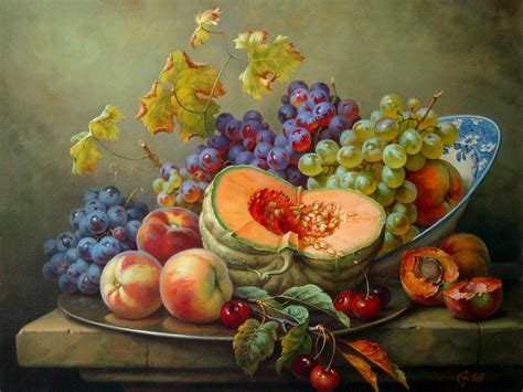 Still Life With Fruit Hd Wallpaper Achtergrond