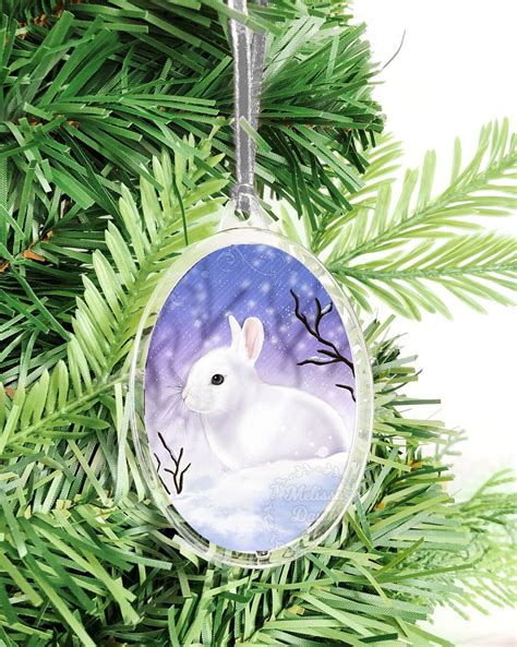 White Bunny Ornament Rabbit Ornament White Rabbit Bunny Etsy