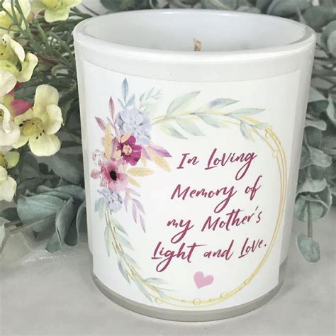 Floral Wreath Mothers Memorial Candle Mum Loss Forever In My Heart