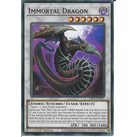 Yu Gi Oh Trading Card Game Difo En041 Immortal Dragon 1st Edition Super Rare Card Trading