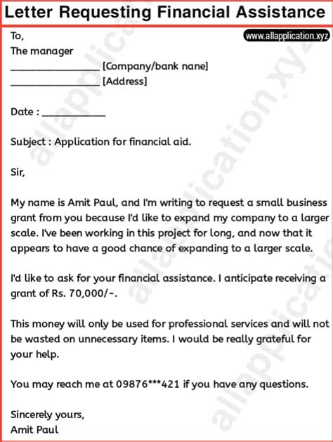 Sample Letter Requesting Financial Assistance To Start A Business 99