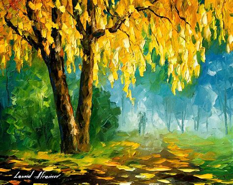 The Leaves That Never Fall Palette Knife Oil Painting On