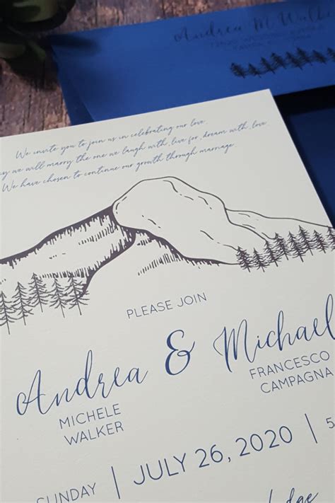 Sage mountain woodland forest wedding invite. Mountain Summer Wedding Invitations in 2020 | Summer ...