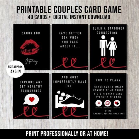Printable Sex Card Game For Couples Intimate Card Game Etsy Sex