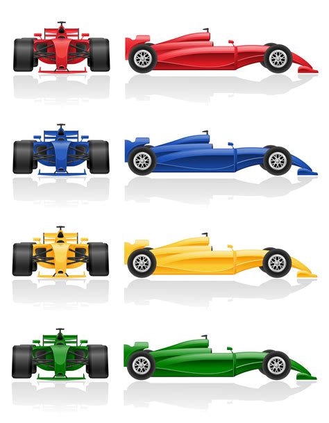 Set Colors Icons Racing Car Vector Illustration Eps 10 493141 Vector