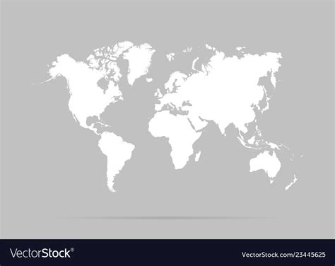 World Map With Shadow Royalty Free Vector Image
