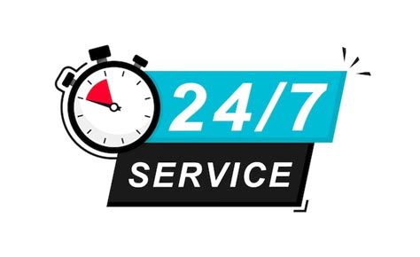Premium Vector 247 Service 24 Hours A Day And 7 Days A Week Service Icon