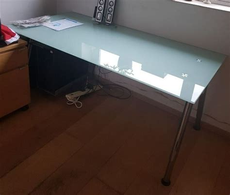 IKEA Galant Frosted Glass Top Desk FREE DELIVERY W In Leicester