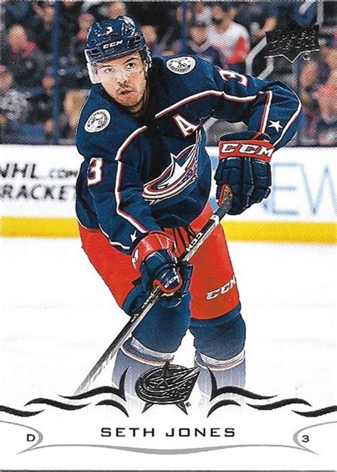 4 pick of the 2013 nhl draft, jones made the immediate jump to the nhl and scored 25 points (six goals, 19 assists) in 77 games and. Seth Jones 2018-19 Upper Deck #53 Columbus Blue Jackets Hockey Card